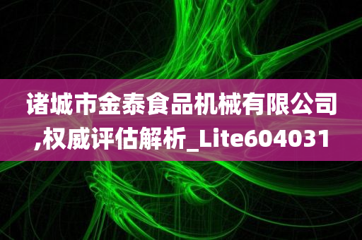 诸城市金泰食品机械有限公司,权威评估解析_Lite604031