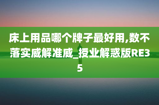 床上用品哪个牌子最好用,数不落实威解准威_授业解惑版RE35