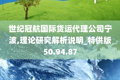 世纪冠航国际货运代理公司宁波,理论研究解析说明_特供版50.94.87