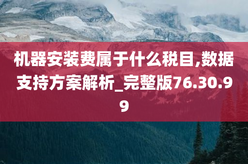 机器安装费属于什么税目,数据支持方案解析_完整版76.30.99