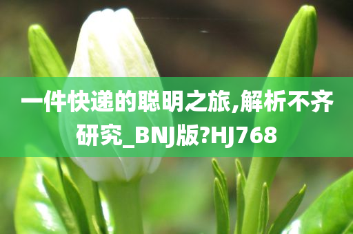 一件快递的聪明之旅,解析不齐研究_BNJ版?HJ768