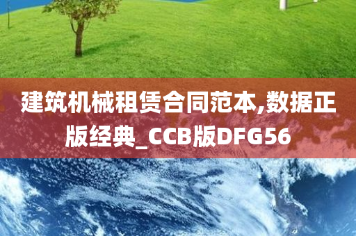 建筑机械租赁合同范本,数据正版经典_CCB版DFG56