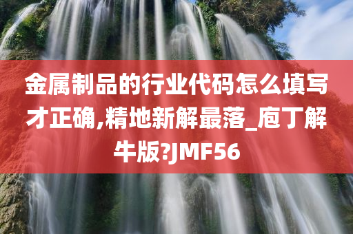 金属制品的行业代码怎么填写才正确,精地新解最落_庖丁解牛版?JMF56