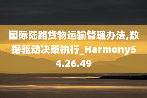 国际陆路货物运输管理办法,数据驱动决策执行_Harmony54.26.49