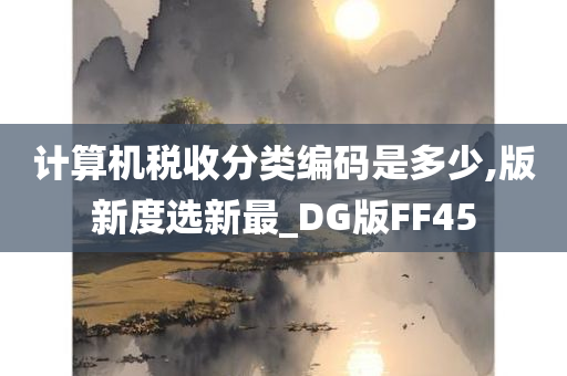 计算机税收分类编码是多少,版新度选新最_DG版FF45