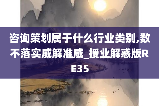 咨询策划属于什么行业类别,数不落实威解准威_授业解惑版RE35