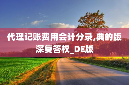 代理记账费用会计分录,典的版深复答权_DE版