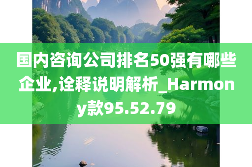 国内咨询公司排名50强有哪些企业,诠释说明解析_Harmony款95.52.79