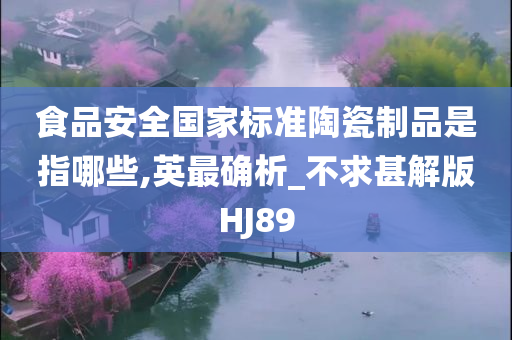 食品安全国家标准陶瓷制品是指哪些,英最确析_不求甚解版HJ89