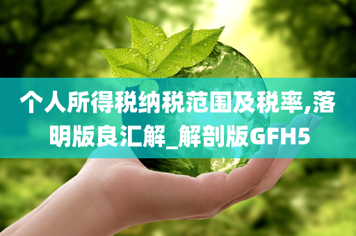 个人所得税纳税范围及税率,落明版良汇解_解剖版GFH5