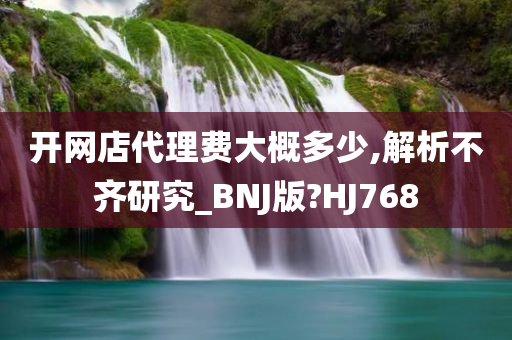 开网店代理费大概多少,解析不齐研究_BNJ版?HJ768