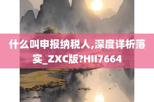 什么叫申报纳税人,深度详析落实_ZXC版?HII7664