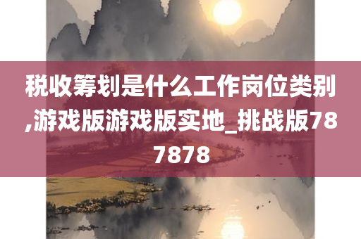 税收筹划是什么工作岗位类别,游戏版游戏版实地_挑战版787878