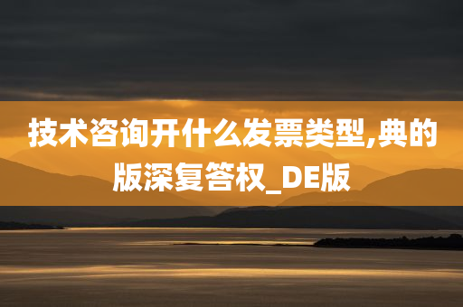 技术咨询开什么发票类型,典的版深复答权_DE版