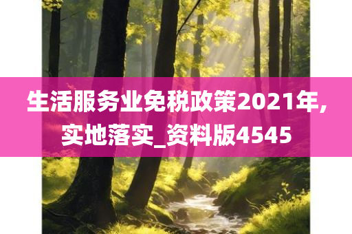 生活服务业免税政策2021年,实地落实_资料版4545