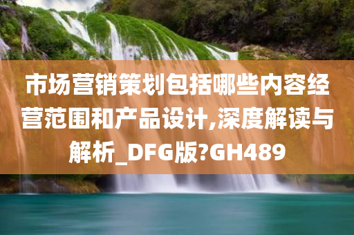 市场营销策划包括哪些内容经营范围和产品设计,深度解读与解析_DFG版?GH489