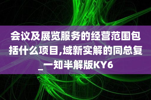 会议及展览服务的经营范围包括什么项目,域新实解的同总复_一知半解版KY6