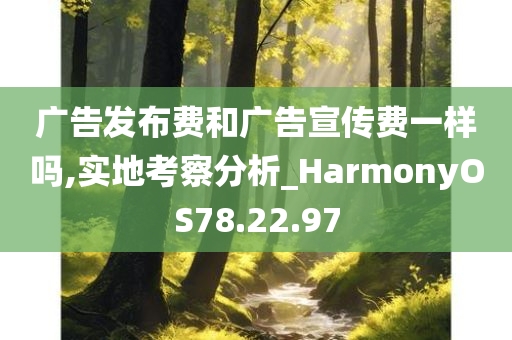 广告发布费和广告宣传费一样吗,实地考察分析_HarmonyOS78.22.97