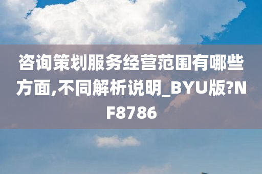 咨询策划服务经营范围有哪些方面,不同解析说明_BYU版?NF8786