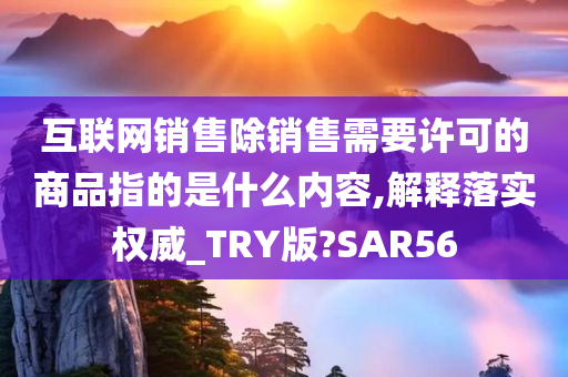 互联网销售除销售需要许可的商品指的是什么内容,解释落实权威_TRY版?SAR56