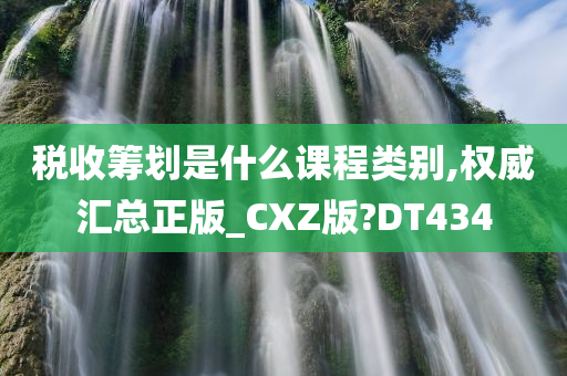 税收筹划是什么课程类别,权威汇总正版_CXZ版?DT434