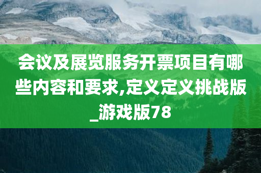 会议及展览服务开票项目有哪些内容和要求,定义定义挑战版_游戏版78