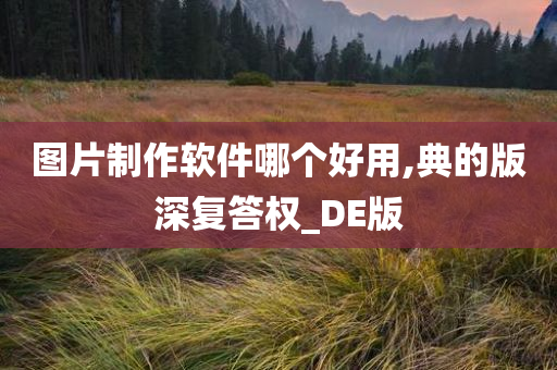 图片制作软件哪个好用,典的版深复答权_DE版