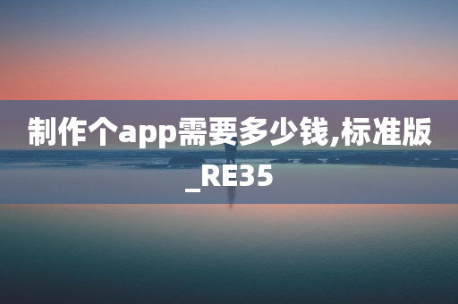 制作个app需要多少钱,标准版_RE35