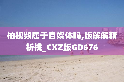 拍视频属于自媒体吗,版解解精析挑_CXZ版GD676