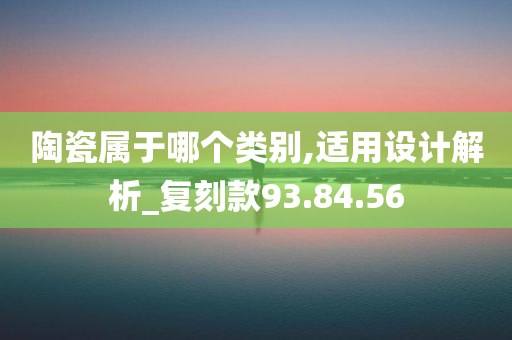 陶瓷属于哪个类别,适用设计解析_复刻款93.84.56