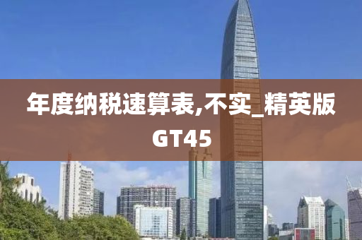 年度纳税速算表,不实_精英版GT45