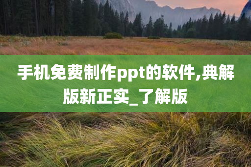 手机免费制作ppt的软件,典解版新正实_了解版