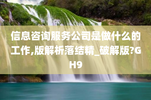 信息咨询服务公司是做什么的工作,版解析落结精_破解版?GH9