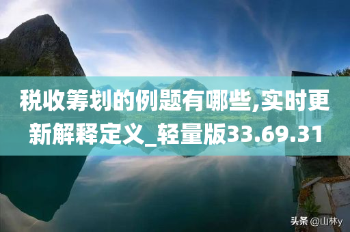 税收筹划的例题有哪些,实时更新解释定义_轻量版33.69.31