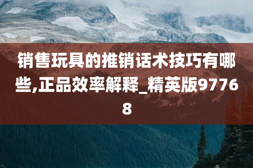 销售玩具的推销话术技巧有哪些,正品效率解释_精英版97768