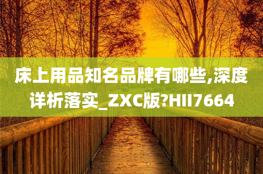 床上用品知名品牌有哪些,深度详析落实_ZXC版?HII7664