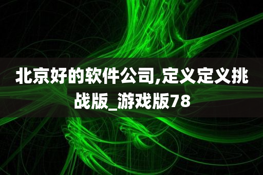 北京好的软件公司,定义定义挑战版_游戏版78