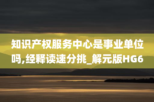 知识产权服务中心是事业单位吗,经释读速分挑_解元版HG6