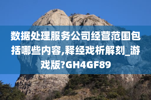 数据处理服务公司经营范围包括哪些内容,释经戏析解刻_游戏版?GH4GF89