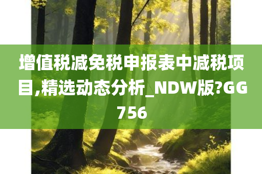 增值税减免税申报表中减税项目,精选动态分析_NDW版?GG756