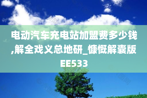 电动汽车充电站加盟费多少钱,解全戏义总地研_慷慨解囊版EE533