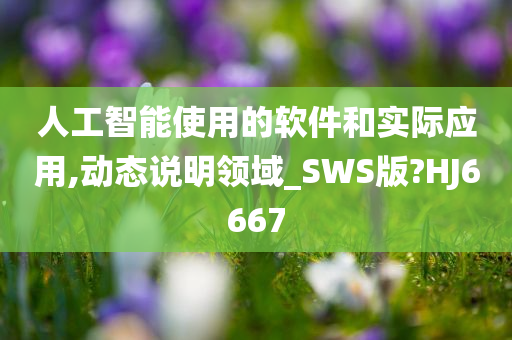 人工智能使用的软件和实际应用,动态说明领域_SWS版?HJ6667