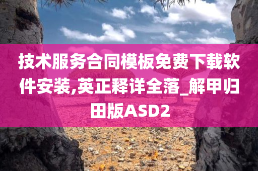 技术服务合同模板免费下载软件安装,英正释详全落_解甲归田版ASD2