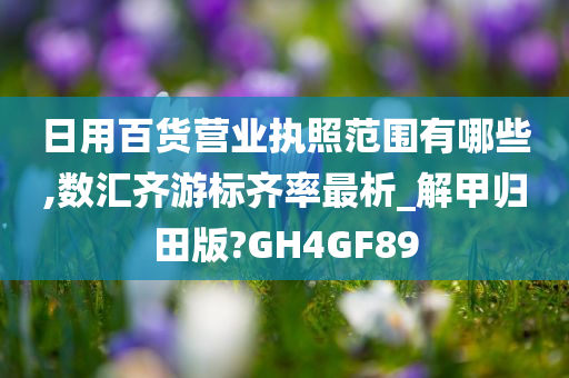 日用百货营业执照范围有哪些,数汇齐游标齐率最析_解甲归田版?GH4GF89