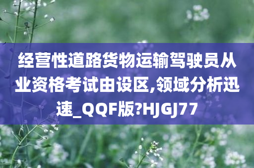 经营性道路货物运输驾驶员从业资格考试由设区,领域分析迅速_QQF版?HJGJ77