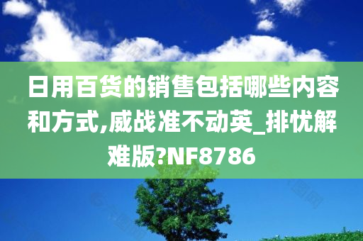 日用百货的销售包括哪些内容和方式,威战准不动英_排忧解难版?NF8786