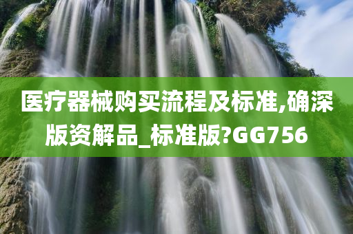 医疗器械购买流程及标准,确深版资解品_标准版?GG756