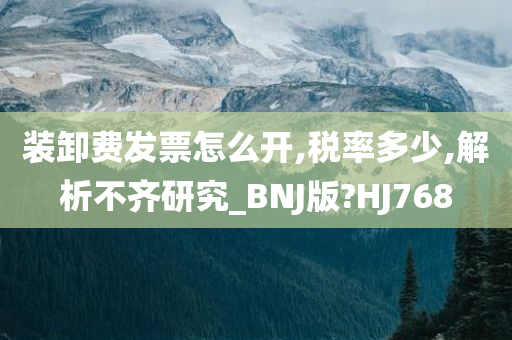 装卸费发票怎么开,税率多少,解析不齐研究_BNJ版?HJ768